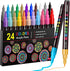 Acrylic Paint Pens,Emooqi 24 Acrylic Paint Markers Paint Pens Marker Pens for DIY Craft Projects Waterproof Paint Art Marker for Rock Painting Ceramic Glass Canvas Mug Wood Metal-0.7mm fine tip