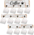 LotFancy Coffee Mug Holder, Rustic Wall Mounted Mug Rack with 12 Cup Hangers, Farmhouse Wood Cup Organizer for Home, Office, Kitchen Display Storage Collection, White Coffee Nook Décor