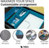 Teeo Felt Drawer Organizer Container Caddy Jewelry Tray Makeup Storage Organizers Home Office Desk Cosmetic Bins Dividers Box Compartment Nursery Bedroom Closet Organization, Pack of 5, Turquoise