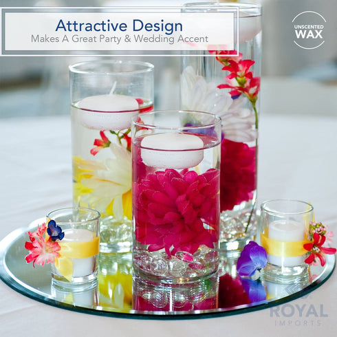 Royal Imports Floating disc Candles for Wedding, Birthday, Holiday & Home Decoration, 2 Inch, White Wax, Set of 36