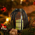 neemor Outdoor Solar Rattan Candle Lantern Automatic Switch LED Flickering Flameless Light Hanging Table Lamp Decorative Patio Yard Garden Pathway Walkway