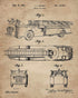 Firefighter Patent Print Set of 6 (8"x10") - Wall Art Decor - Gift Idea for Firemen First Responders