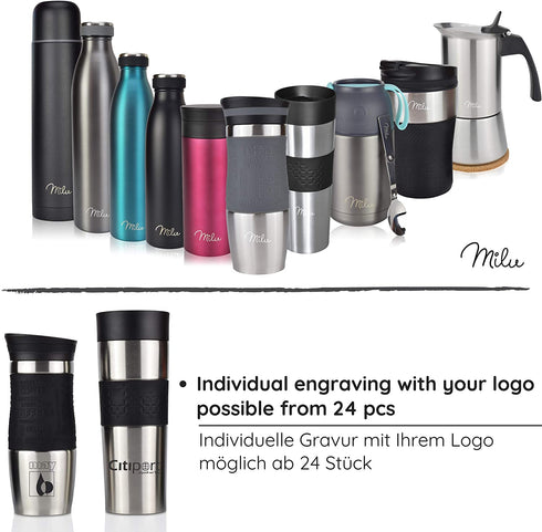 Milu Insulated Travel Coffee Mug 7oz - Hot & Cold Travel Mug - Double Wall Vacuum Insulated Cup for Coffee, Tea & Drinks - Spill Proof (Brown, 7oz (210ml))