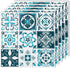 Mohepo Peel and Stick Backsplash Tile Stick on Kitchen Vinyl 3D Wall Decor Panels Sticker Talavera Mexican 9 Plaid 12"x12"(5 Sheets,Blue&White)