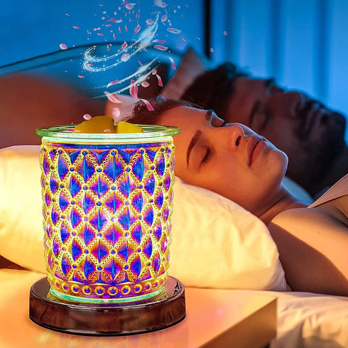 Tensun Electric Wax Warmer - Crystal Wax Warmer for Scented Wax, 3D Touch Candle Wax Melt Burner Fragrance Wax Diffuser Oil Burner with Dimmable for SPA Home Decor Office Bedroom, Best Gift