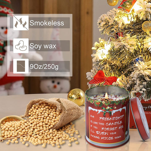 Scented Candles Funny Gifts Ideas for Women Best Friend Christmas/Birthday/Holiday Romantic Unique Gift,Portable Tin Jar Aromatherapy Soy Candles for Bath Yoga Home 8oz Rose