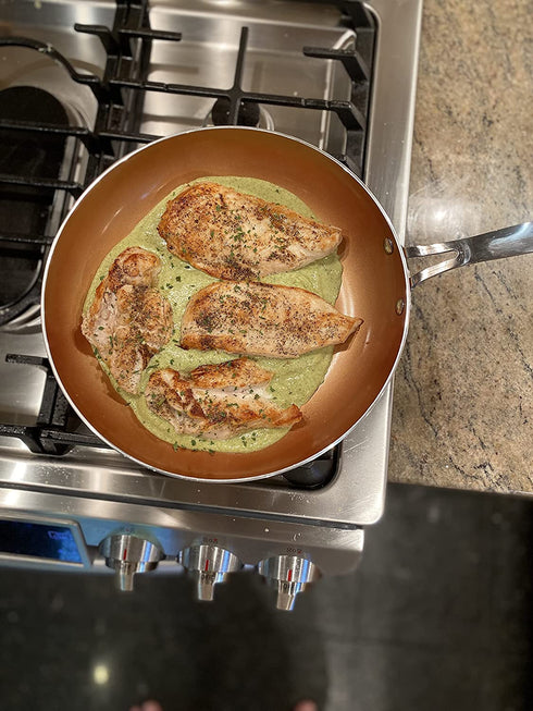 Euro-Home Gorgeous 11" Ceramic Copper Coated Fry Pan, Multicolor