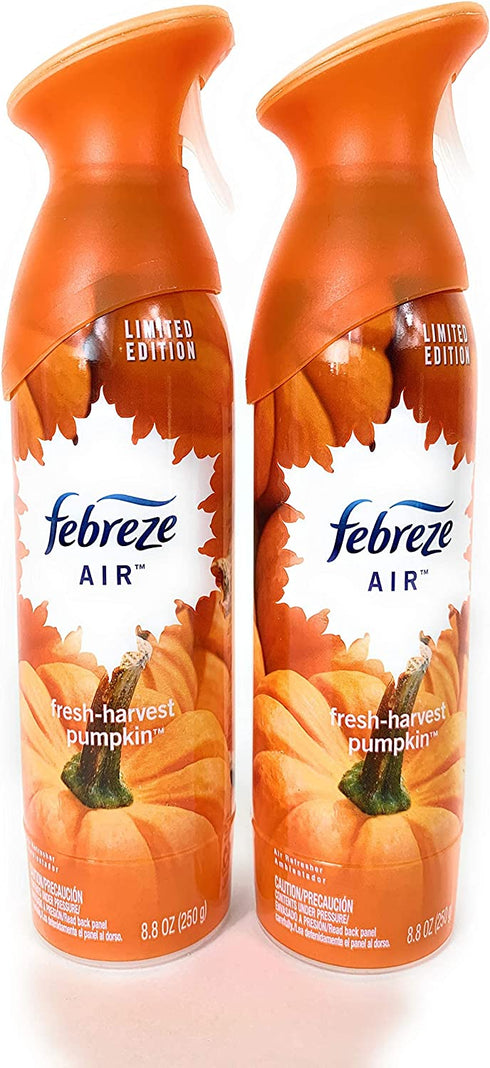 Febreze Air - Air Freshener Spray - Limited Edition - Winter Collection 2017 - Fresh-Fall Pumpkin - Net Wt. 8.8 OZ (250 g) Per Bottle - Pack of 2 Bottles