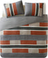 Comfort Spaces Quilt Set Trendy Casual Fun, Vibrant Color Design, Hypoallergenic All Season, Lightweight Coverlet Bedspread Cozy Kids Bedding & Sham Twin/Twin XL Pierre Grey Orange Stripe 2 Piece