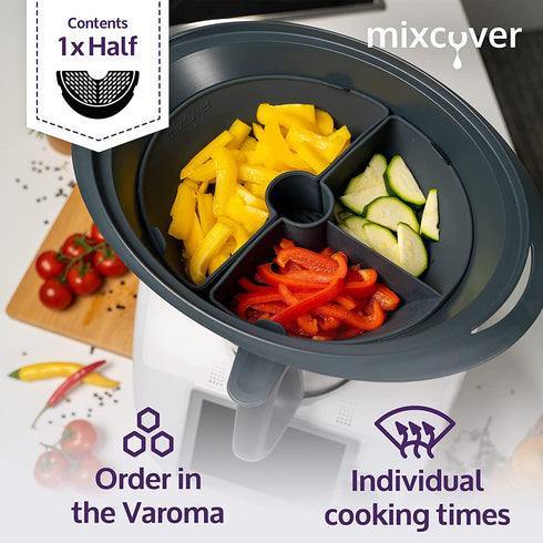Mixcover cooking chamber divider (HALF) for Thermomix Varoma steam cooking chamber - to divide the cooking chamber, steam cooking divider compatible with TM5 TM6 TM31 half
