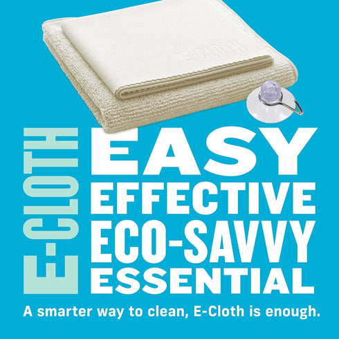 E-Cloth Shower Cleaning Kit, Reusable Microfiber Cleaning Cloth, Ideal Shower Cleaner for Glass, Tile, Ceramic, Bathroom and Bathtub, 100 Wash Guarantee, Ivory, 2 Cloth Set