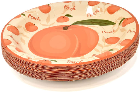 Peach Fruit Party Supplies Tableware Set Includes 24 9" Paper Plates 24 7" Plate 24 9 Oz Cups 50 Lunch Napkins for Sweet as Peaches Summer Tropical Themed Disposable Baby Shower Birthday Dinnerware