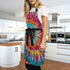 ALAZA Funny Apron with 2 Pockets for Women Men Colorful Tie Dye Traditional Swirl Adjustable Garden Bib