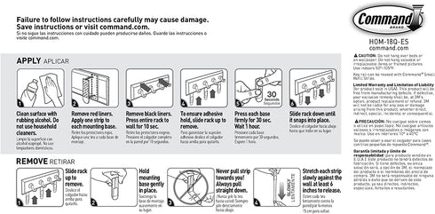 Command Key Rail, Quartz, 1-Rail, 6-Strips, Organize Damage-Free Small