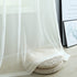 Ivory Sheer Curtains for Living Room 84 Inches Long 2 Panel Set Grommet Draperies Linen Textured Semi Gauze Contemporary Curtains for Bedroom Closet Door European Minimalist