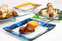 GAC Unique Landscape Design Square Tempered Glass Dessert Plates 6 Inch Set of 5 Break and Chip Resistant Attractive Multi-Colored Salad Plate Set