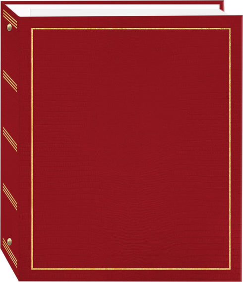 Magnetic Self-Stick 3-Ring Photo Album 100 Pages (50 Sheets), Red