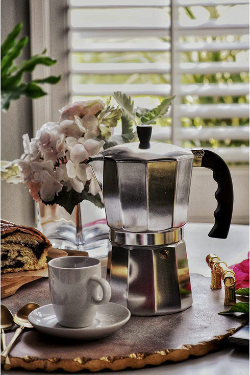 IMUSA USA Large Aluminum Stovetop 9-cup Classic Italian and Cuban Espresso Maker (B120-44V)