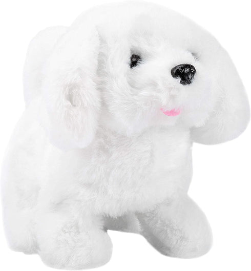 Plush Puppy Dog, Electronic Interactive Toy Walking,Barking,Wagging Tail,Stretching Puppy Dog 7 Inches Gifts for Kids(Bichon Frise) 2