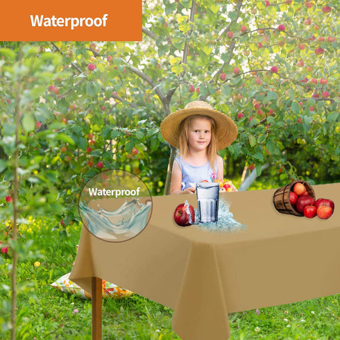 Gold Disposable Plastic Tablecloth for Rectangle Tables (12 Pack) Premium Decorative Table Cloth for Parties, Events & Weddings, Indoors & Outdoors, 54 x 108 inches, Tablecloths by Party Dimensions