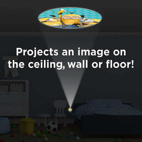 Projectables Minions Plug-in Night, Despicable Me, for Kids, Collector™s Edition, Light Sensing, Image on Ceiling, Wall, or Floor, 42029, Yellow
