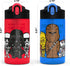 Zak Designs PP Park Straw Kids Durable Plastic Spout Cover and Built-in Carrying Loop, Leak-Proof Water Design for Travel, (16oz, 2pc Set), Darth Vader Bottle 2pk