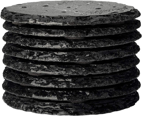 Urbanstrive Eco-Friendly Slate Drink Coasters with Holder, Set of 8, Round Slate Stone Coasters for Drinks Bar Home, 4 Inch, Black