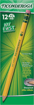 TICONDEROGA My First Pencils, Wood-Cased Soft, Pre-Sharpened, 12 Count (X33312)