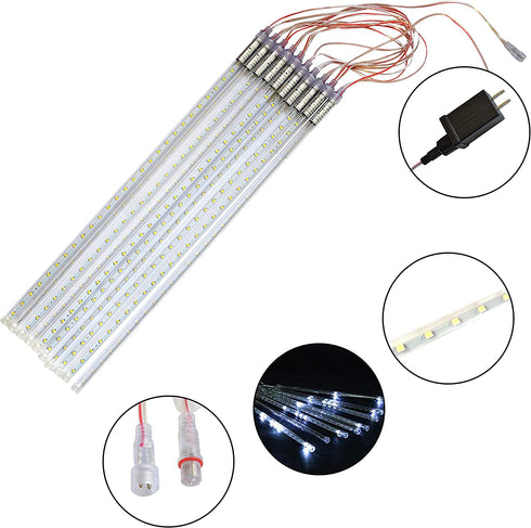 Joiedomi Christmas Meteor Shower Lights Falling Rain Drop Icicle String Lights 540 LEDs 10 Tube 50cm for Christmas Holiday Party Home Patio Outdoor Decoration (Blue)