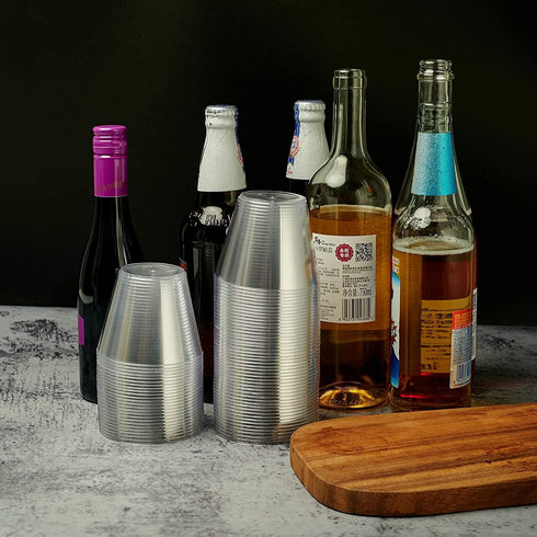 Athoma Plastic Wine Cups, Hard Plastic Cups, 9 Oz Clear Plastic Cups, Wedding Plastic Cups, Plastic Clear Cups For Party, Cocktail Cups Plastic, Clear Party Cups, Disposable Wine Cups,Bulk Clear Cups