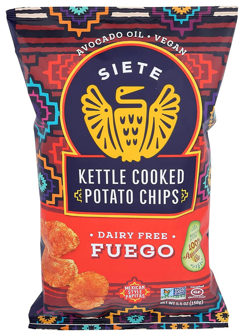 Siete Family Foods Fuego Potato Chips, 5.5 oz Bag