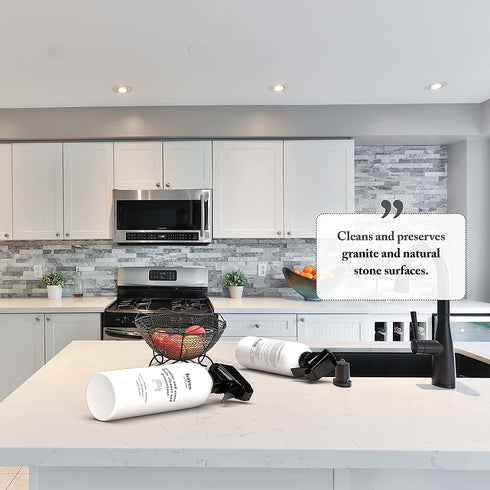 Bayes Granite and Stone Daily Cleaner and Protectant - Cleans, Shines, and Protects - For Granite, Quartz, Marble, Tile, and Natural Stone Surfaces - 16 oz, 2 Pack
