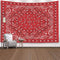 Pamime Home Decor Tapestry for Christmas Red Bandana Print Wall Tapestry Hanging Tapestries for Dorm Room Bedroom Living Room 80X60 Inches Tapestry,Red White 1