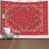Pamime Home Decor Tapestry for Christmas Red Bandana Print Wall Tapestry Hanging Tapestries for Dorm Room Bedroom Living Room 80X60 Inches Tapestry,Red White 1