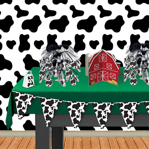 Beistle Cow Print Backdrop Party Accessory, 4-Feet by 30-Feet