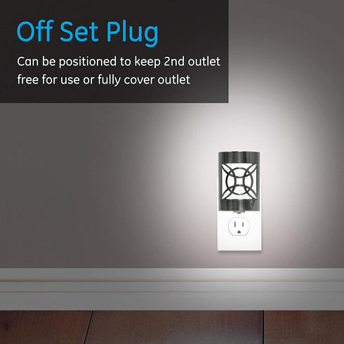 GE CoverLite LED Night Light, Decorative, Plug-in, Smart Dusk-to-Dawn Sensor, Home Décor, Ideal for Bedroom, Bathroom, Kitchen, Hallway, UL-Certified, 46459, Brushed Nickel | Geometric