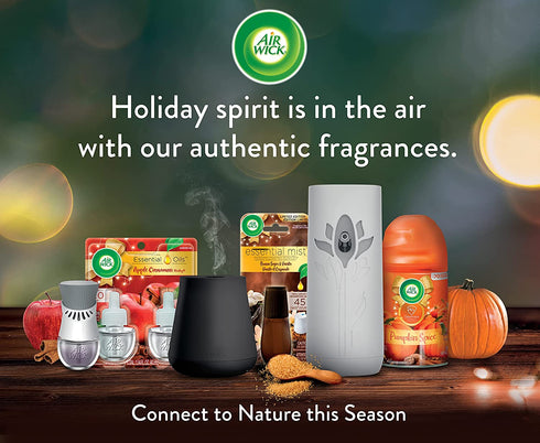 Air Wick Plug in Scented Oil 5 Refills, Bonfire and Crisp Fall Air, Essential Oils, Air Freshener