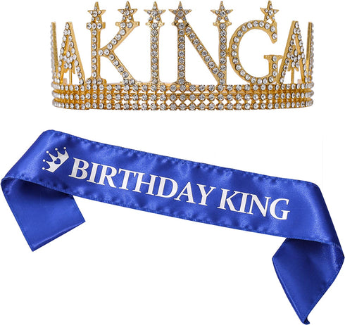 Birthday king sash and King's Crown, Birthday Gifts for Men's Birthday Party