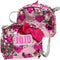 Jojo Siwa Crossbody Purse for Girls, Glitter Brushed Sequins with Bow, Little Girl's Lightweight Messenger Bag, Sling Bag for School and Outings, Pink Hearts with Adjustable Silver Strap