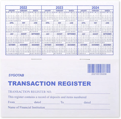 12 PCS Check registers for Personal Checkbook, Upgrade Checkbook Register and transactions Ledgers.