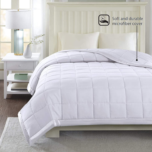 Madison Park Windom Microfiber Down Alternative Stain Resistant Blanket, Twin, White