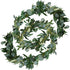 Artificial Eucalyptus Garland Plants with Willow Leaves, 6.5 Ft Faux Hanging Eucalyptus Leaves Greenery Garland 2 Packs for Wedding Backdrop Wall Home Decor, Dark Green