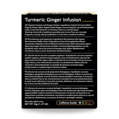 Buddha Teas Organic Turmeric Ginger Tea - OU Kosher, USDA Organic, CCOF Organic, 18 Bleach-Free Tea Bags