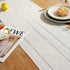 Rustic Farmhouse Style Linen Table Runner, Boho Embroidery Hemstitched Table Runners 108 inches Long with Tassels for Holiday Party and Dining Room Dresser Decor, 13 x 108 inch - Ivory