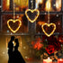 3 Pieces Christmas Indoor Window Decorative Light Decoration Lights, Backdrop Lights for Outdoor Indoor Home Bedroom Wedding Party Holiday Wall (Heart Style)
