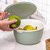 Citylife 2 Set Kitchen Colander Bowl Pasta Strainer Plastic Fruit Bowl Colanders with Lids 2.1 QT Dual-Layer Draining Bowl Vegetable Washing Basket