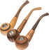 Tobacco Pipe Set of 3 – Handmade Wooden Smoking Pipes for Tobacco and Herbs – Unique 100% Natural Long Smoking Pipes