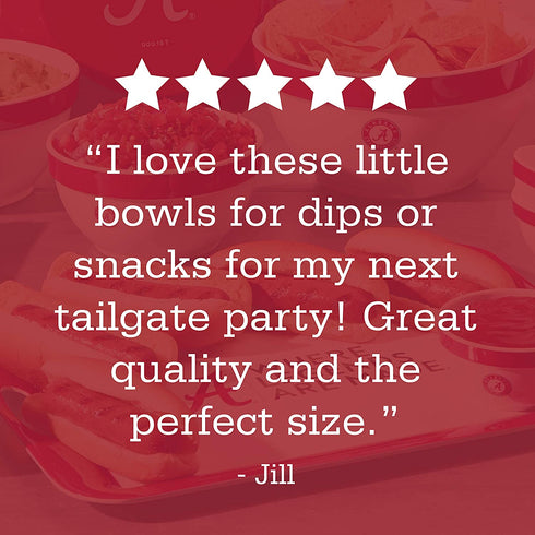 College Kitchen Collection Alabama Crimson Tide Serving Party Bowls / Mixing Bowls Set / Food Appetizer Serveware - 4 Piece, White
