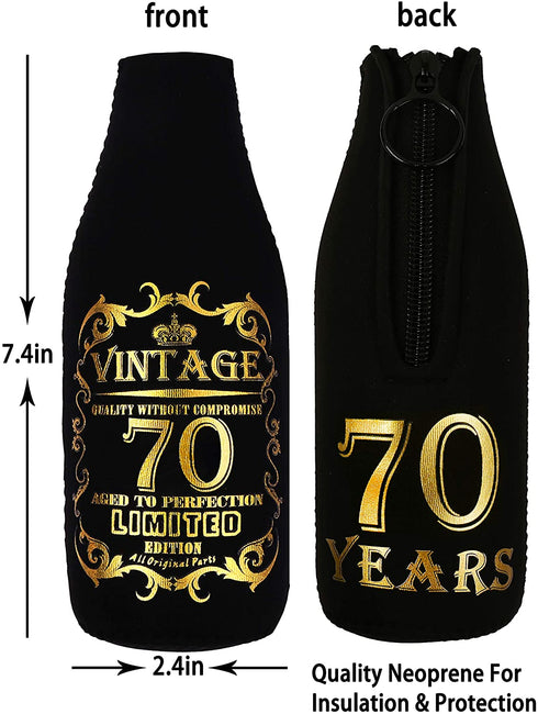 Cheers To 70th Years, 70th Birthday Can Bottle Cooler, 70th Birthday Gifts for Men, 70th Birthday Sleeve, 70th Birthday Decorations for Men, 70th Birthday Party Supplies, 70th Birthday Favors