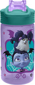 Zak Designs Vampirina 16 oz Plastic Water Bottle with Reusable Straw, PP Park, Vampirina & Wolfie